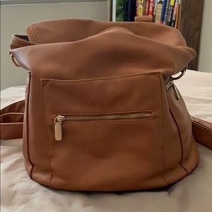 Leather Diaper Backpack by MISS FONG